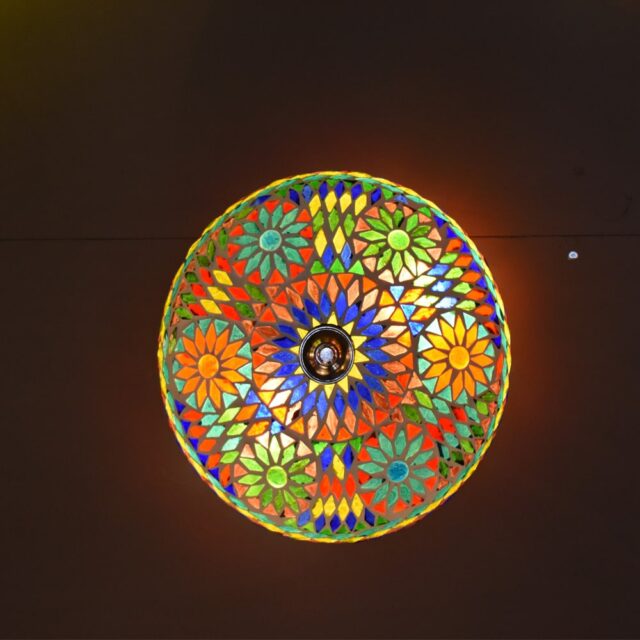 Oosterse mozaïek plafondlamp Turkish Design multi colour Ø50cm