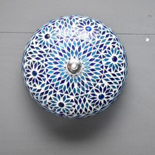 Oosterse mozaïek plafondlamp Turkish Design zwart wit Ø25cm