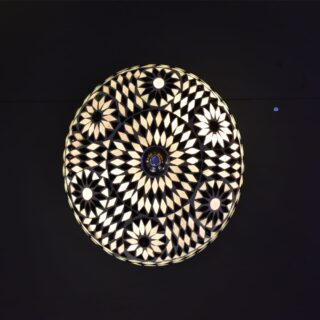 Oosterse mozaïek plafondlamp Turkish Design zwart wit Ø25cm
