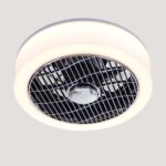 Plafondlamp met ventilator - witte rand met led