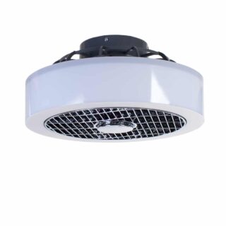 Plafondlamp met ventilator - witte rand met led