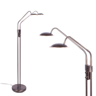 Dubbele leeslamp verstelbaar | donker brons | duo dimmer