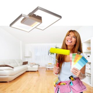 LED Plafondlamp Piazza klein staal met 3 standen dimmer