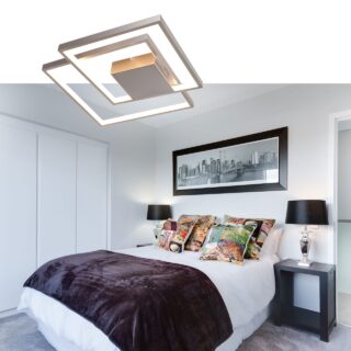 Moderne plafondlamp Piazza staal met 3 standen dimmer
