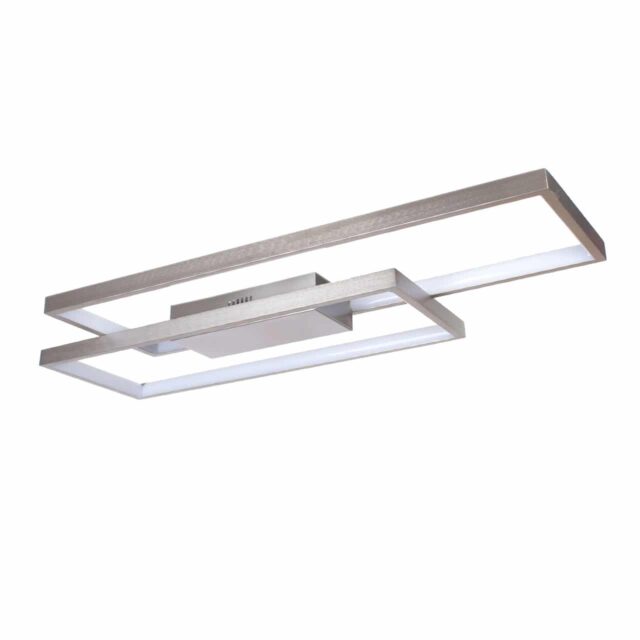 Moderne plafondlamp Stretto staal met 3 standen dimmer