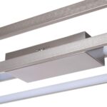 Moderne plafondlamp Stretto staal met 3 standen dimmer