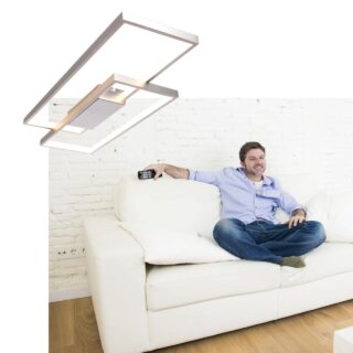 Moderne plafondlamp Stretto staal met 3 standen dimmer
