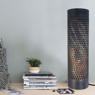 Tafellamp Forato cilinder zwart / bruin