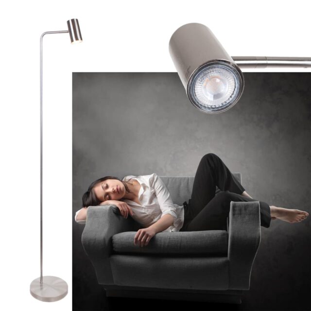 Staal leeslamp design 1 lichts Burgos met 3 standen