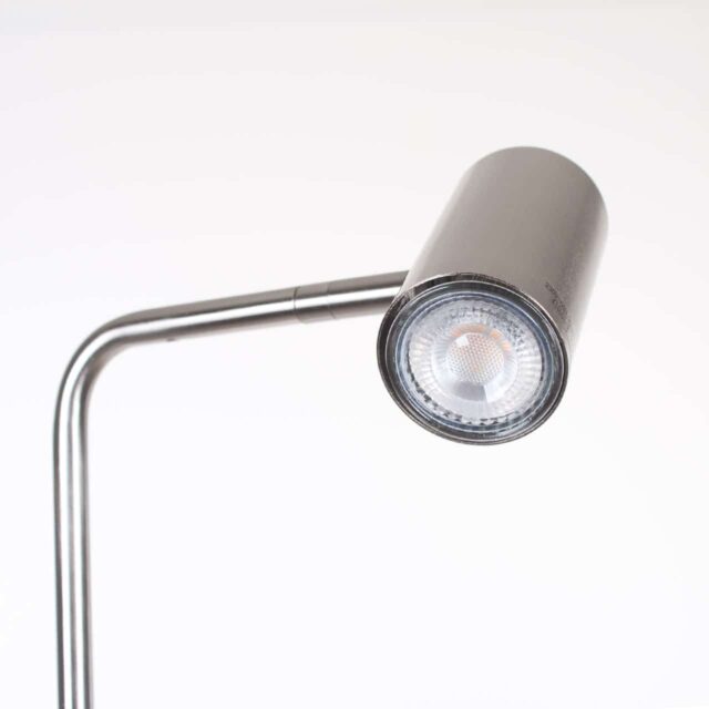 Staal leeslamp design 1 lichts Burgos met 3 standen
