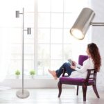 Staande leeslamp 2 lichts Burgos staal
