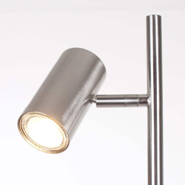 Staande leeslamp 2 lichts Burgos staal