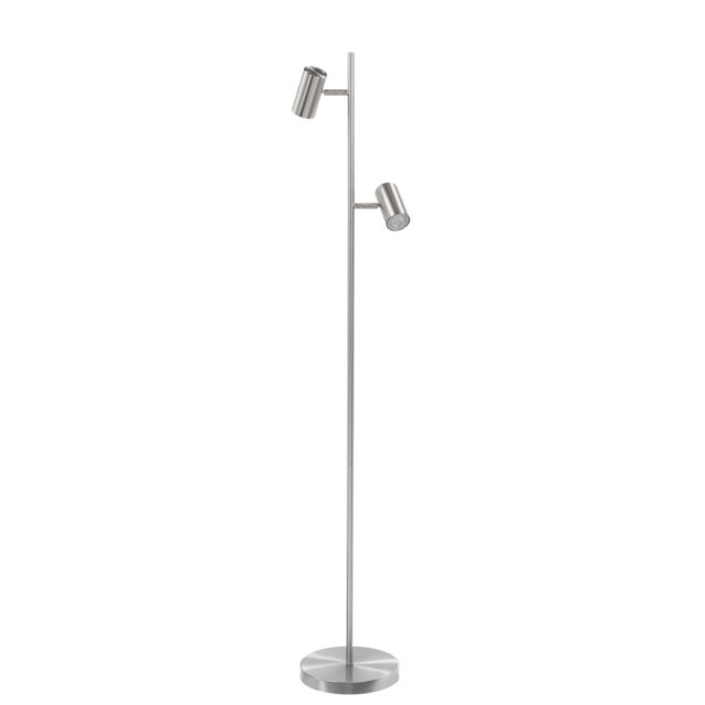 Staande leeslamp 2 lichts Burgos staal
