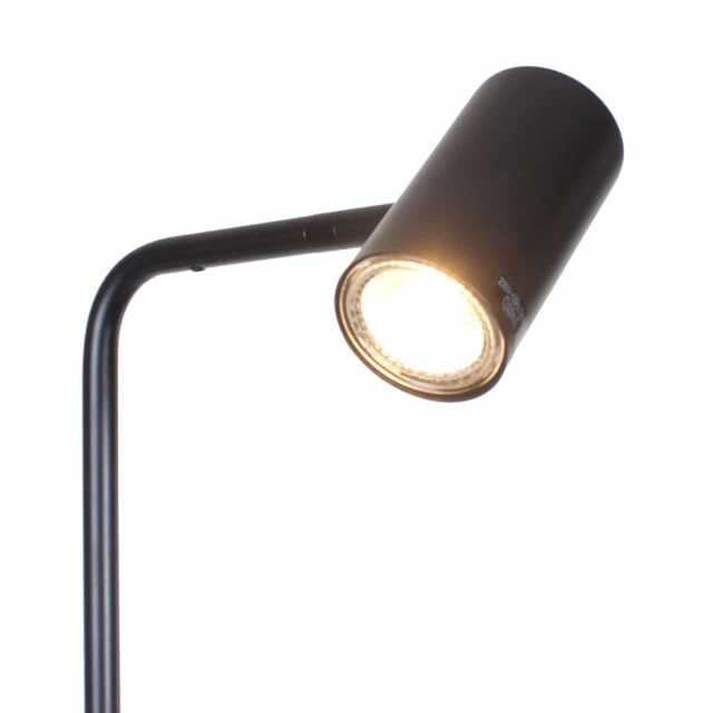 Zwarte leeslamp 1 lichts Burgos met 3 standen