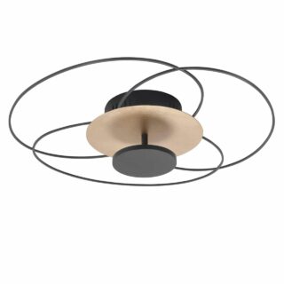 Sierlijke plafondlamp Fiore zwart / goud