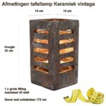 Tafellamp vierkant keramiek 'Felix' vintage