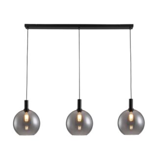 Moderne hanglamp Chandra smoke 3 x Ø30 cm balk
