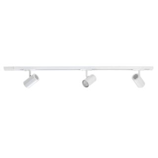 Witte Spanningsrail Met 3 Verstelbare Spots Gu10 Modern 100 Cm