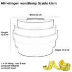 Wandlamp Scudo Wit/Goud 20 cm – Elegante wandlamp met warm gouden binnenzijde - Afbeelding 3