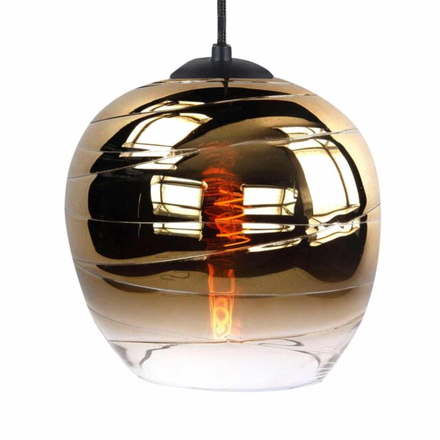 Landelijke hanglamp Fantasy Apple goud rond 3-lichts