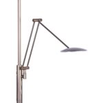 Verstelbare bronzen vloerlamp New Sapporo led met leesarm - 30 watt - 6 watt