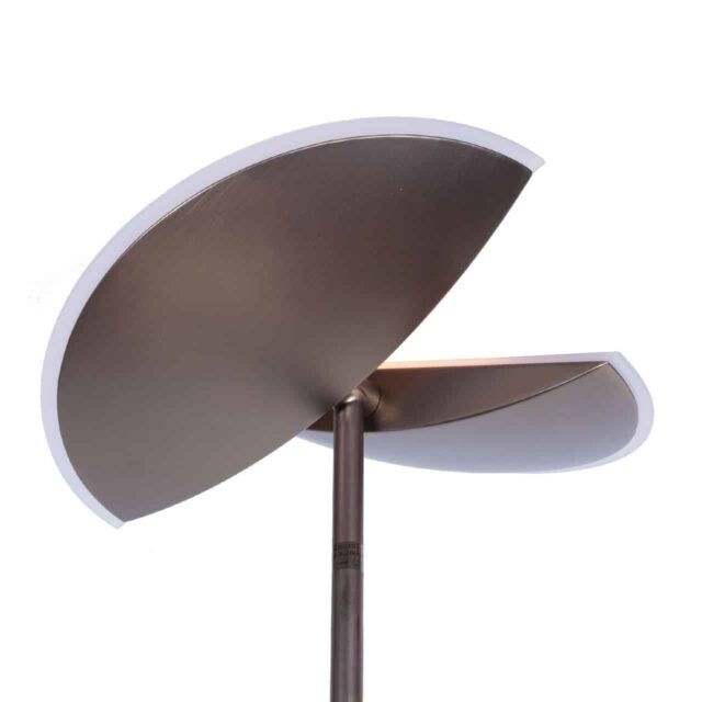 Verstelbare bronzen vloerlamp New Sapporo led met leesarm - 30 watt - 6 watt