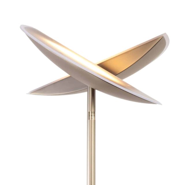 Verstelbare bronzen vloerlamp New Sapporo led met leesarm - 30 watt - 6 watt