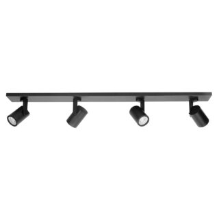 Langwerpige zwarte spot 4 lichts GU10