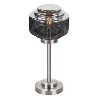 Tafellamp Art Deco 'Cambridge' Ø 15cm met smoke glas