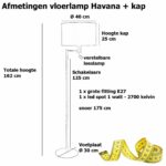 Zwarte vloerlamp met velours kap zwart met goud 40 cm