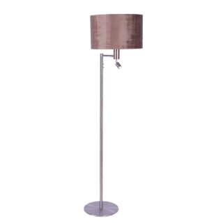 Verstelbare leeslamp met velours kap brons 40 cm
