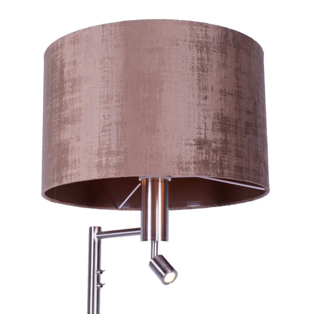 Verstelbare leeslamp met velours kap brons 40 cm