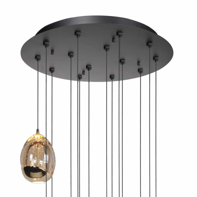 Luxe vide hanglamp Golden Egg 14-lichts
