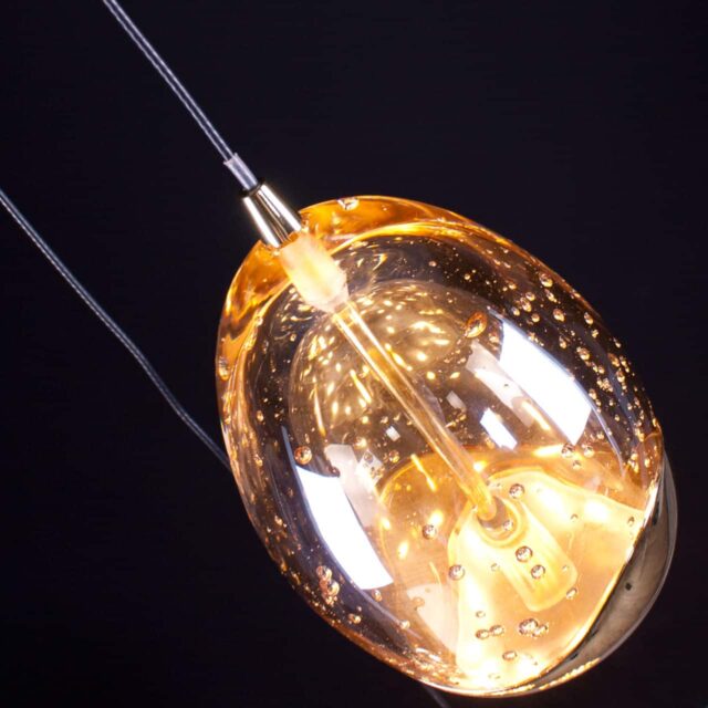 Luxe vide hanglamp Golden Egg 14-lichts