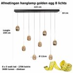 Sierlijke eettafellamp Golden Egg 8-lichts balk