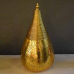 Oosterse metalen tafellamp ø21cm Filigrain Druppel Design goud