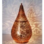 Oosterse metalen tafellamp ø21cm Filigrain Druppel Design koper