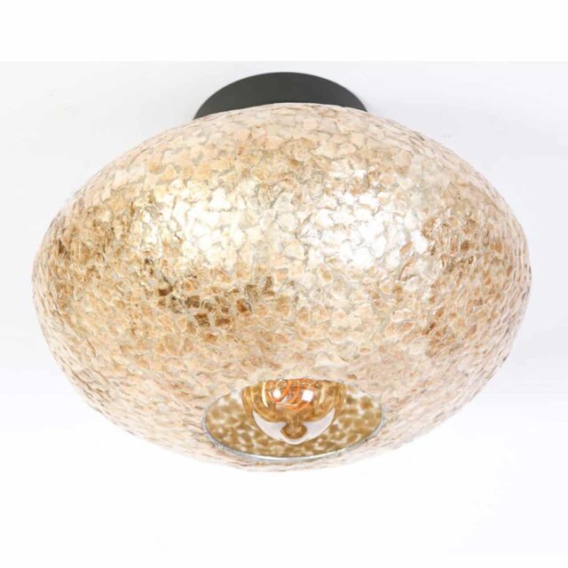 Plafondlamp Apollo 40 cm parelmoer amber 1-lichts