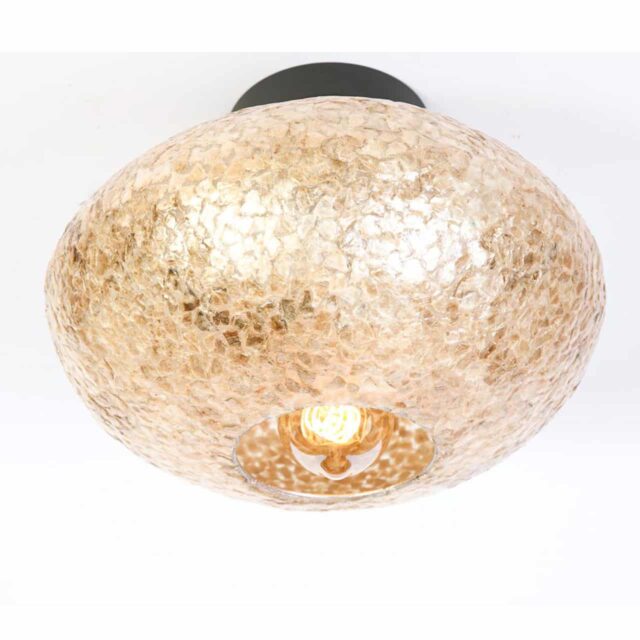 Plafondlamp Apollo 40 cm parelmoer amber 1-lichts