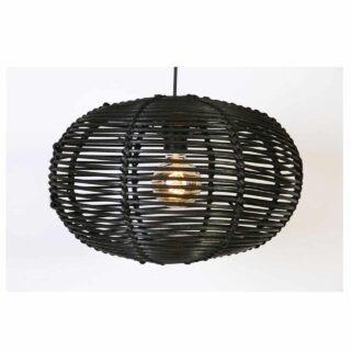Rotan hanglamp Rimboe 30 cm zwart 1-lichts