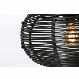 Rotan hanglamp Rimboe 30 cm zwart 5-lichts