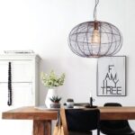 Trendy bronzen draadlamp Ø50cm