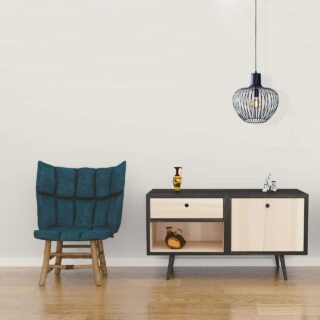 Zwarte 1 lichts open hanglamp Arraffone Ø 38cm