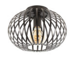 Zwarte open plafondlamp Ø 30 cm
