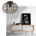 Zwarte open plafondlamp Ø 30 cm - Afbeelding 2