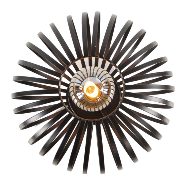 Zwarte open plafondlamp Ø 30 cm - Afbeelding 3