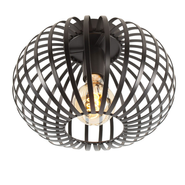 Zwarte open plafondlamp Ø 30 cm - Afbeelding 5