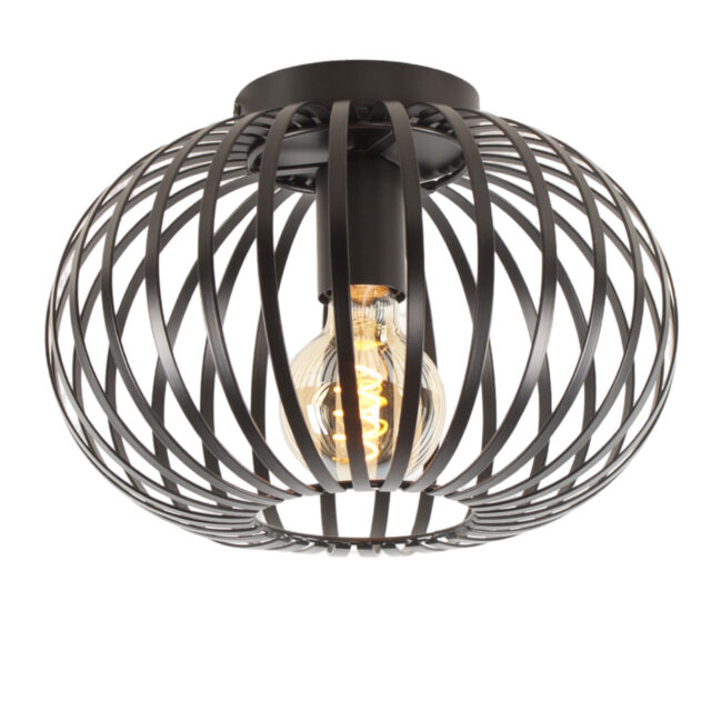 Zwarte open plafondlamp Ø 30 cm - Afbeelding 4