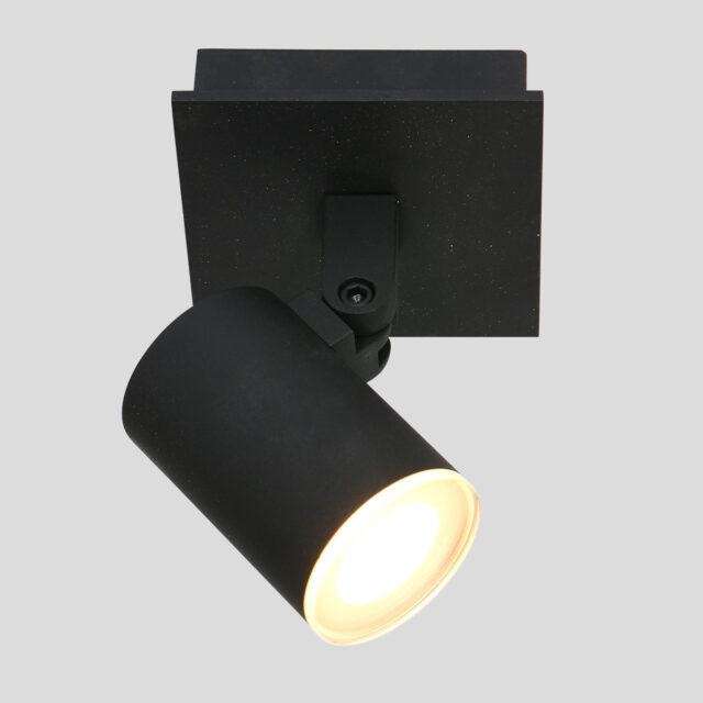 Badkamerspot Points Noirs 1 lichts Zwart inclusief ledlamp IP44