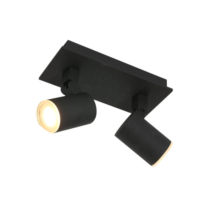 Badkamerspot Points Noirs 2 lichts Zwart inclusief ledlampen IP44